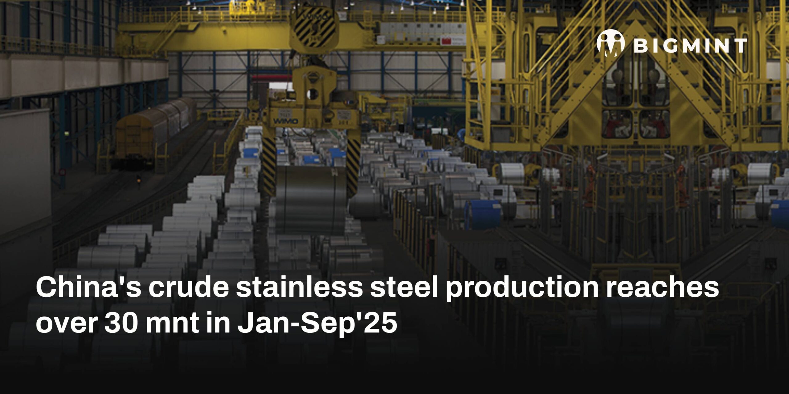 China: Crude stainless steel production reaches over 30 mnt in Jan-Sep'25