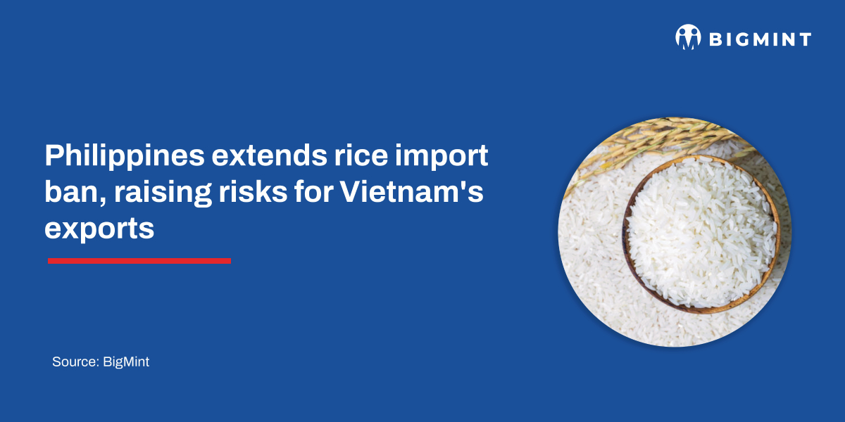 Philippines extends rice import ban, raising risks for Vietnam's exports