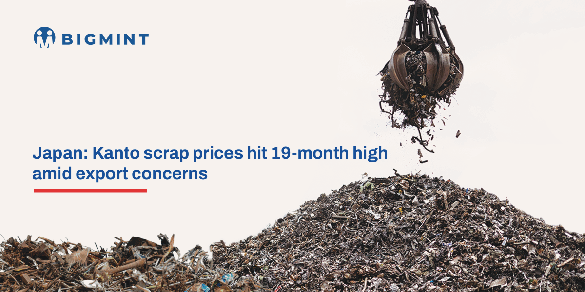 Japan: Kanto scrap prices hit 19-month high amid rising export demand