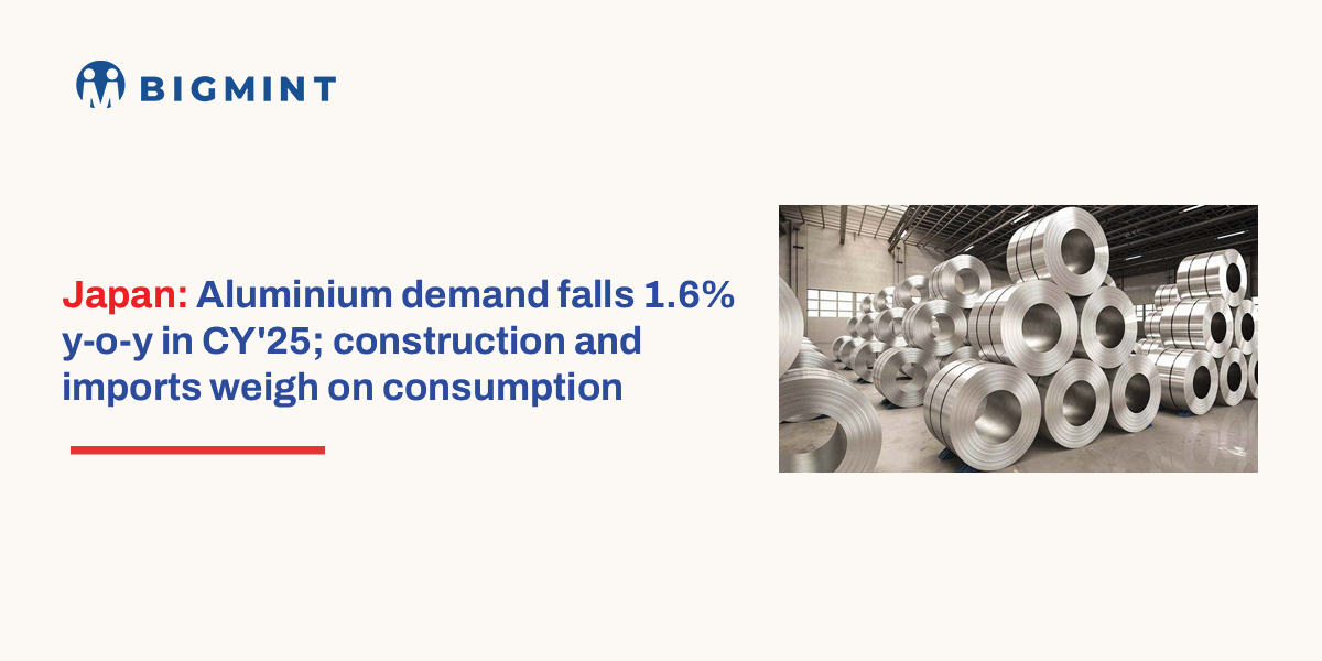 Japan: Aluminium demand falls 1.6% y-o-y in CY'25; construction and imports weigh on consumption