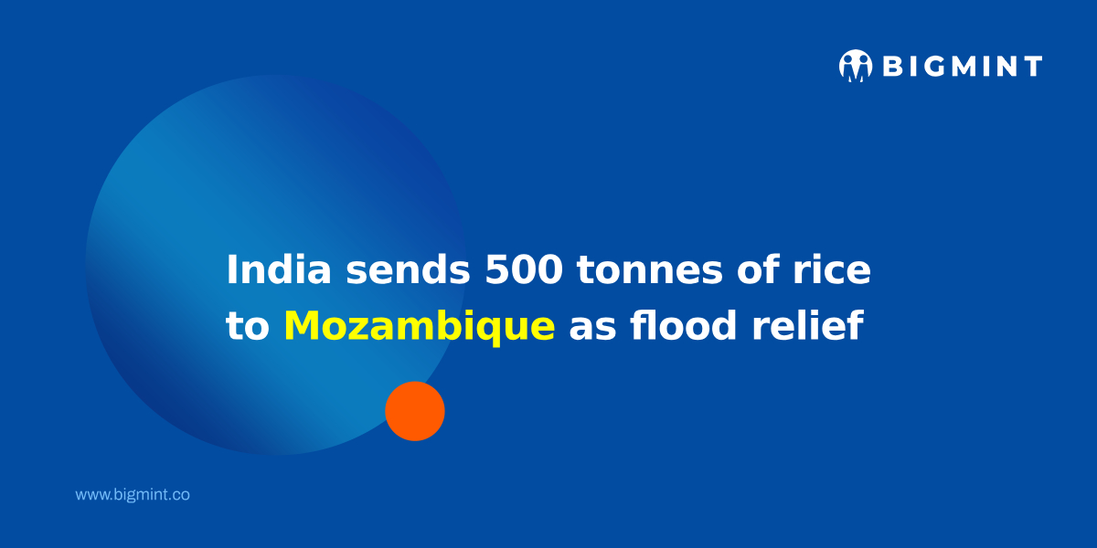 India sends 500 tonnes of rice to Mozambique as flood relief