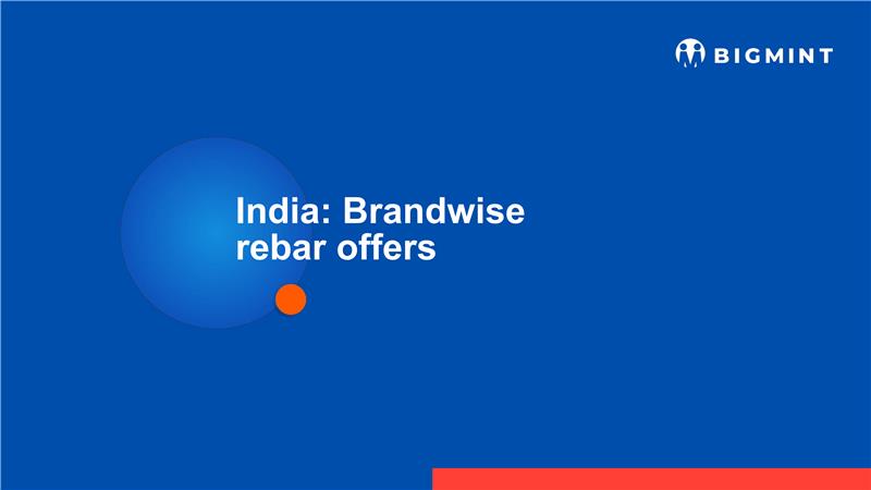 India's brand-wise rebar offers as on 01 Apr'26 (12-25 mm)