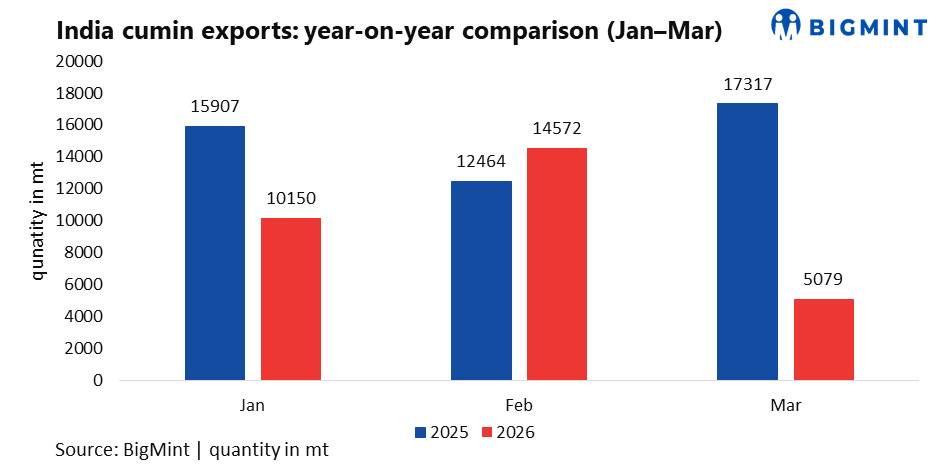India: Jeera market weakens as export slowdown and rising arrivals pressure prices