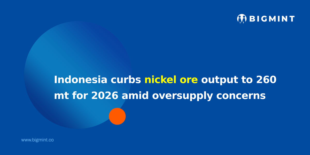 Indonesia curbs nickel ore output to 260 mt for 2026 amid oversupply concerns