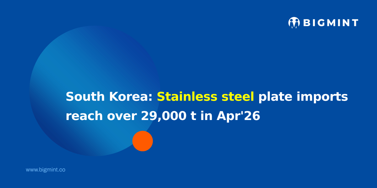 South Korea: Stainless steel plate imports reach over 29,000 t in Apr'26; Malaysian CR inflows rise sharply