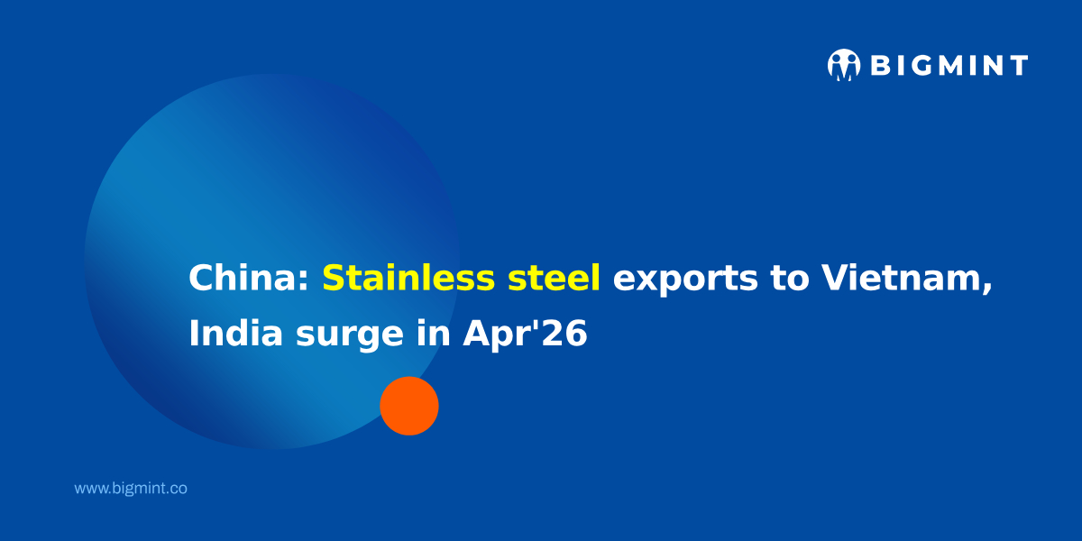 China: Stainless steel exports to Vietnam, India surge in Apr'26