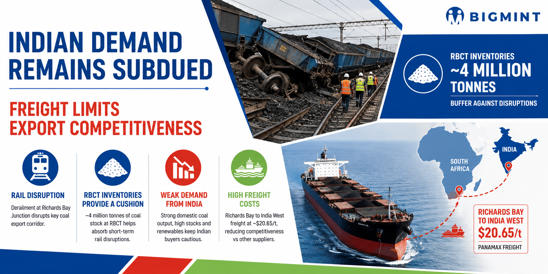 Richards Bay rail disruption has limited impact amid subdued Indian demand
