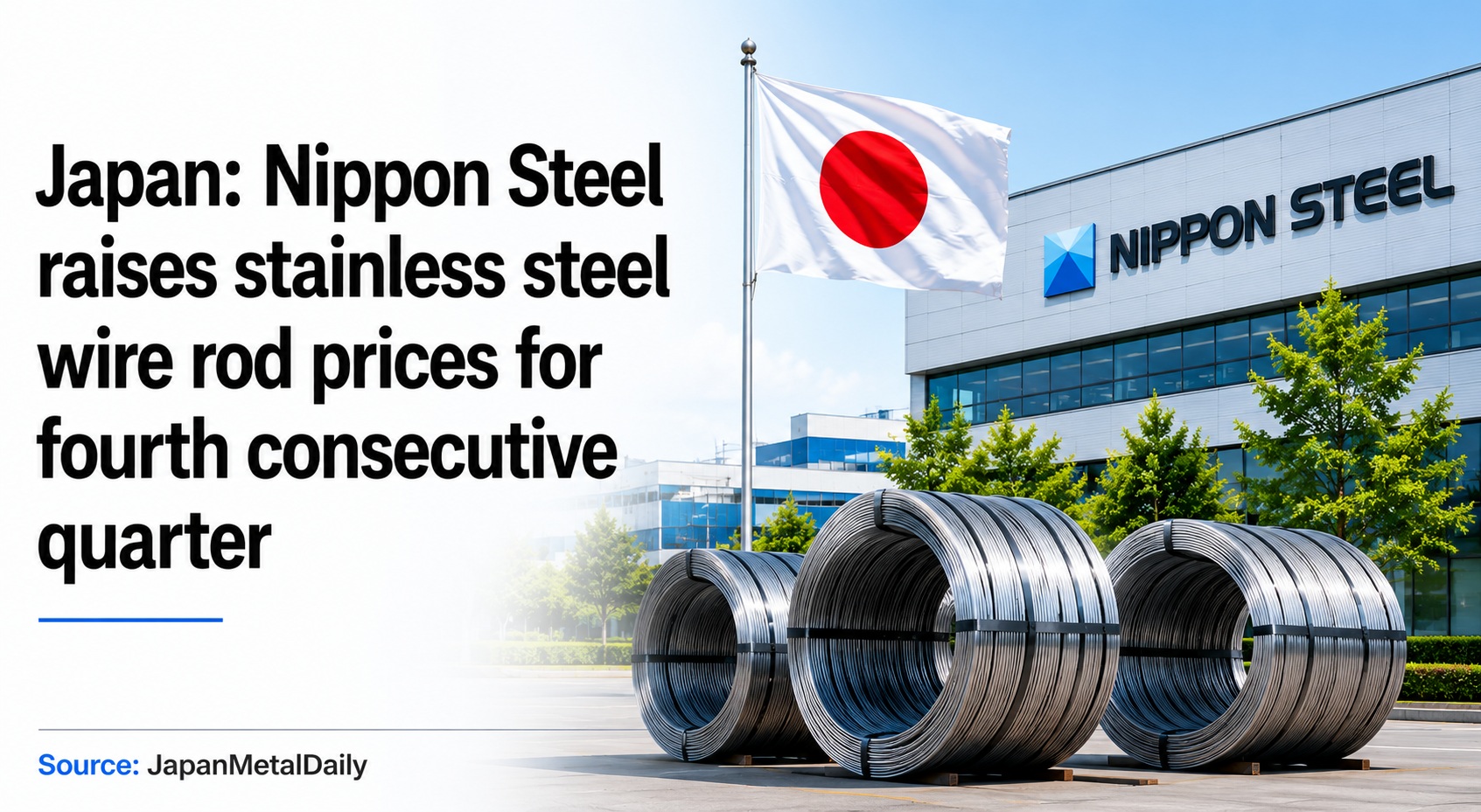 Japan: Nippon Steel raises stainless steel wire rod prices for fourth consecutive quarter