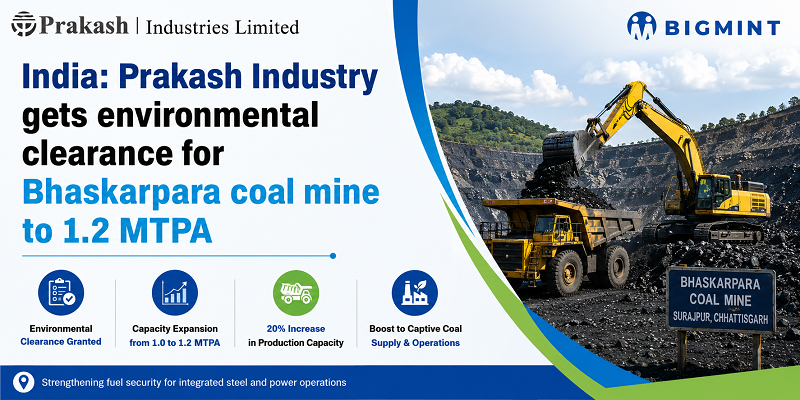 India: Prakash industry gets environmental clearance for Bhaskarpara coal mine to 1.2 MTPA
