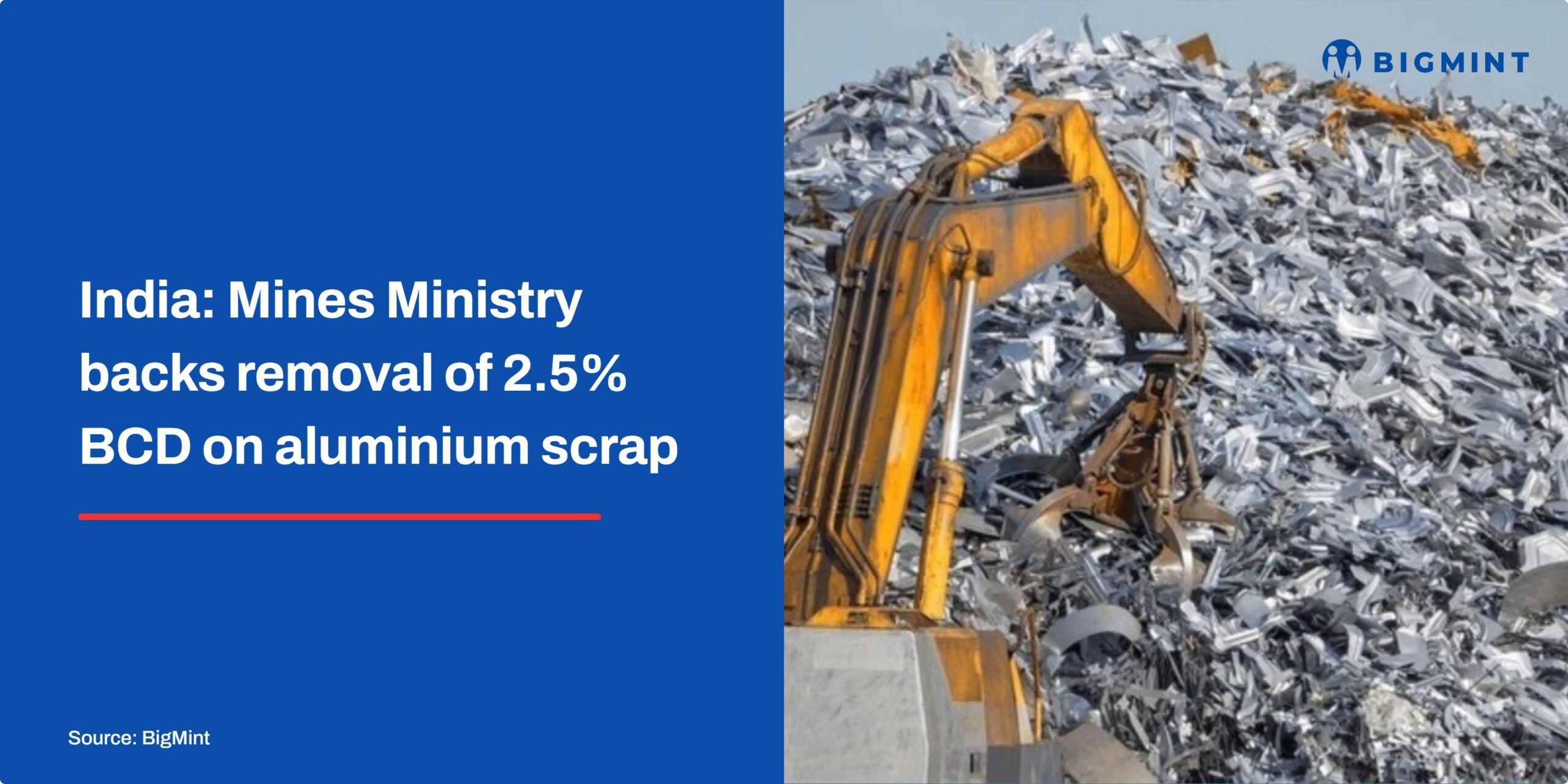 India: Mines Ministry backs removal of 2.5% BCD on aluminium scrap