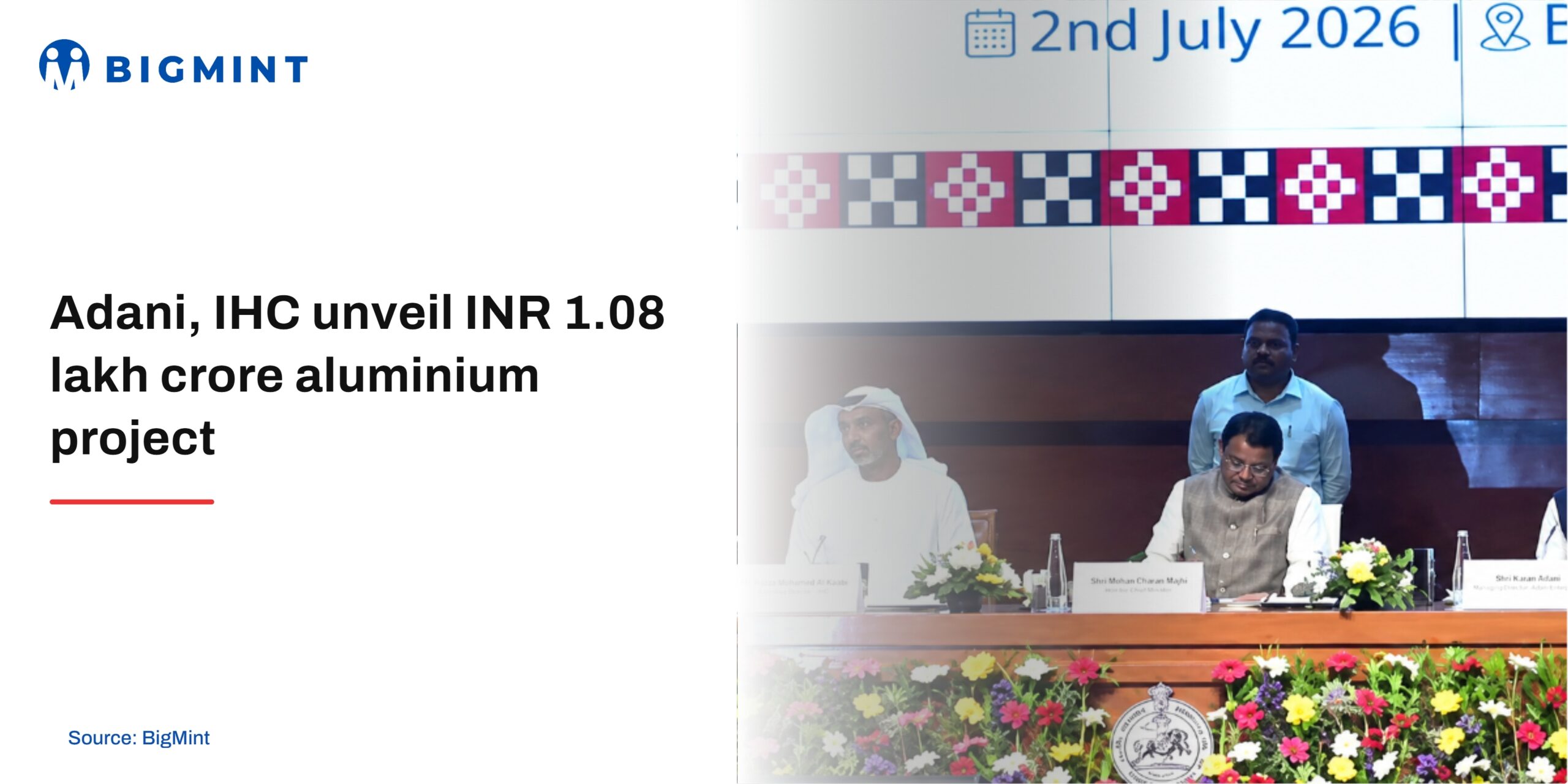 India: Adani, IHC sign MoU for INR 1 lakh crore integrated aluminium project in Odisha