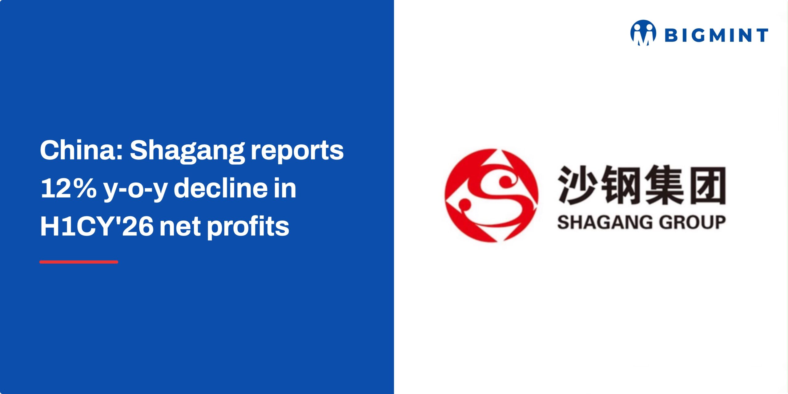 China: Shagang reports 12% y-o-y decline in H1CY'26 net profits