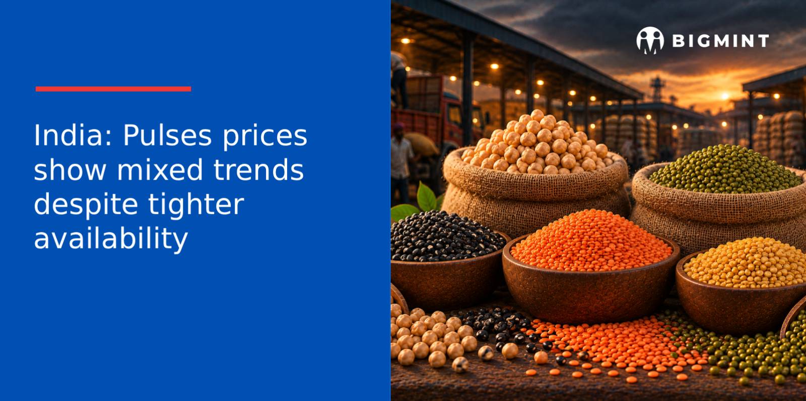 India: Pulses prices show mixed trends despite tighter availability